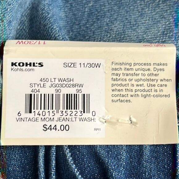 JUNIORS' High-Rise Paper Bag Mom Jeans 11/30W - Picture 8 of 12